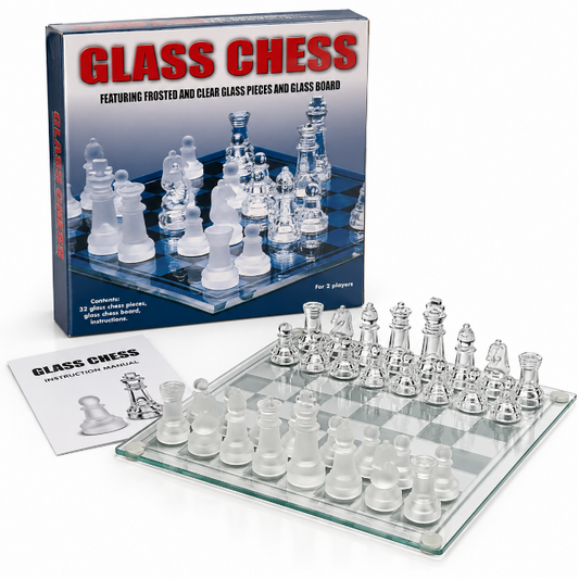 Spel glazen schaakbord