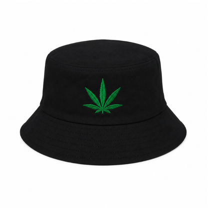 Bucket hoed cannabis zwart