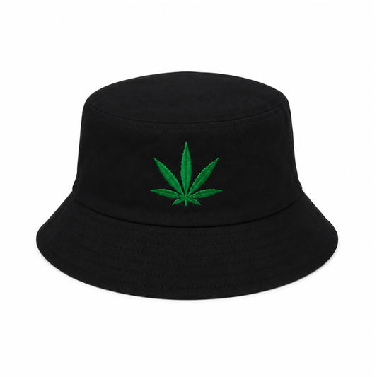 Bucket hoed cannabis zwart