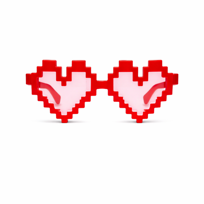 partybril-pixel-hart-rood