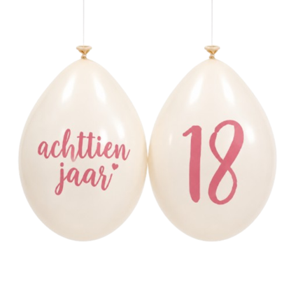 Ballonnen 18 jaar roségoud 10 stuks