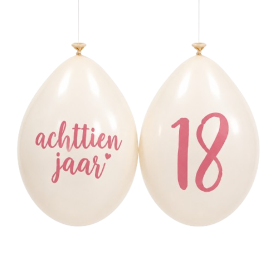 Ballonnen 18 jaar roségoud 10 stuks