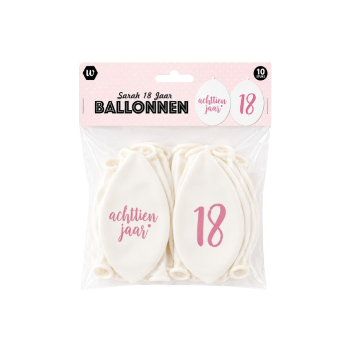 Ballonnen 18 jaar roségoud 10 stuks