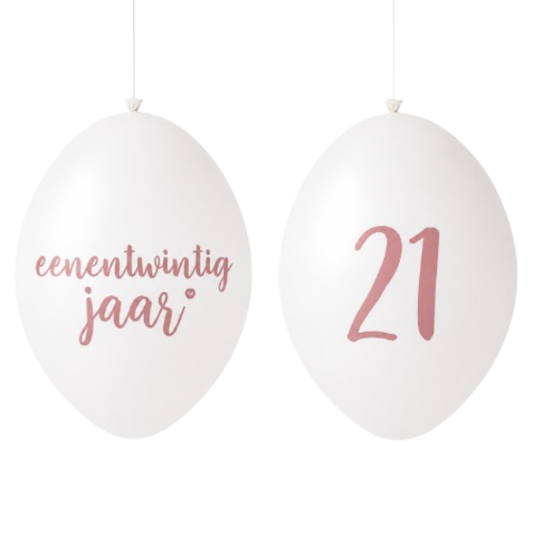 Ballonnen 21 jaar roségoud 10 stuks