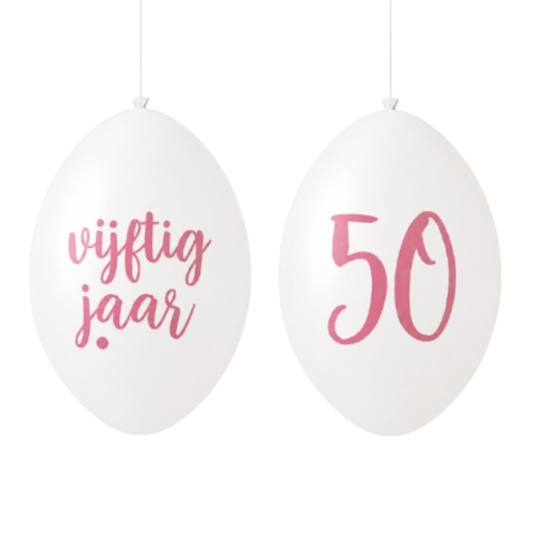 Ballonnen 50 jaar roségoud 10 stuks