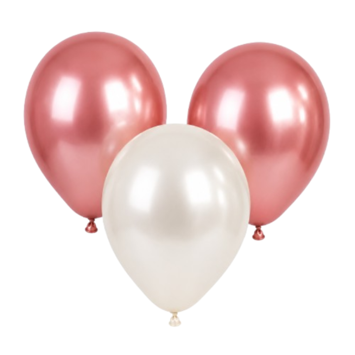 Ballonnen parelmoer wit/roségoud 20st