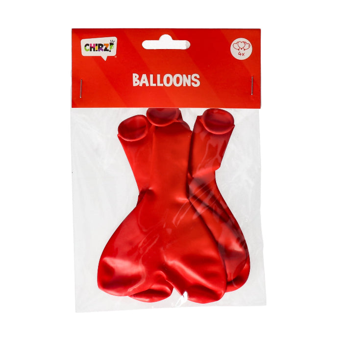 Ballonnen-Hart-Rood-4-stuks 