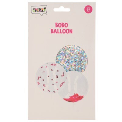 Bobo ballon - glitters - zilver - max. 35cm