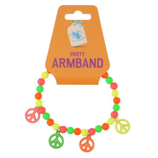 Armband peace neon meerkleurig