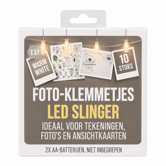 Slinger - foto-klemmetjes - led licht - 10 stuks