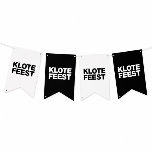 Vlaggenlijn klotefeest zwart - 5m (15 vlaggen)
