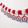 Slinger papier 18 jaar rood/wit