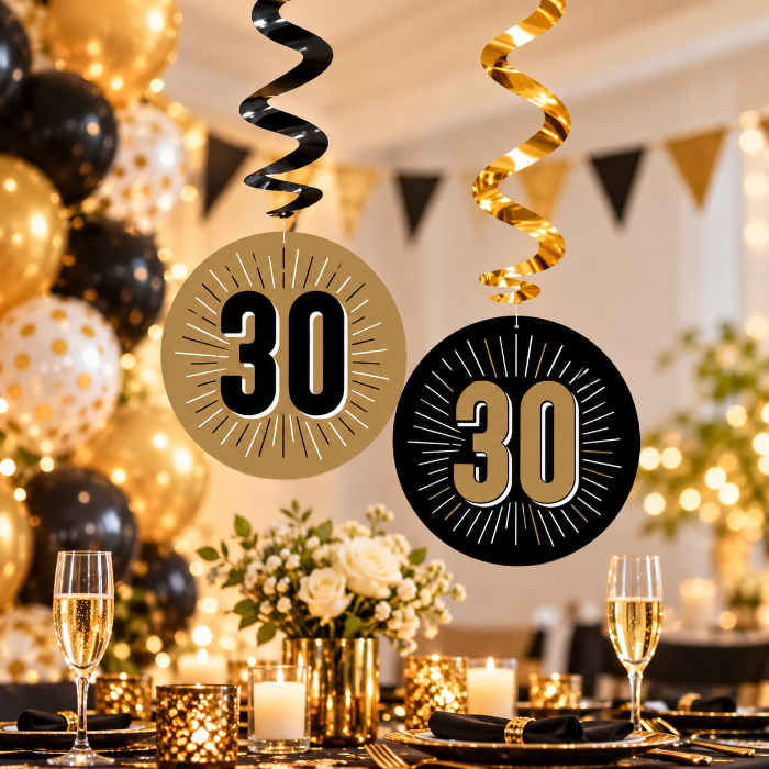 swirls-hangdecoratie-30-jaar-zwart-goud-6-stuks