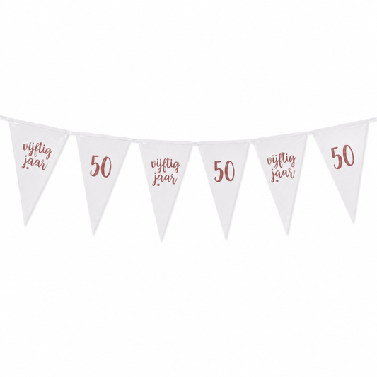 Vlaggenlijn 50 jaar roségoud - 4m