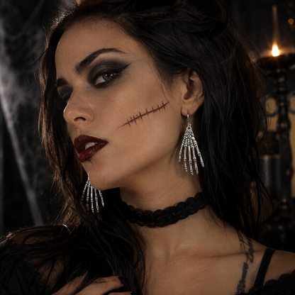 Halloween oorbellen skelet
