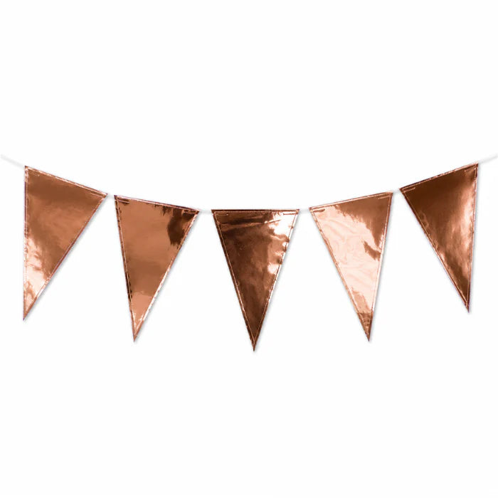 Vlaggenlijn roségoud - 3m (12 vlaggen)