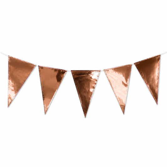 Vlaggenlijn roségoud - 3m (12 vlaggen)