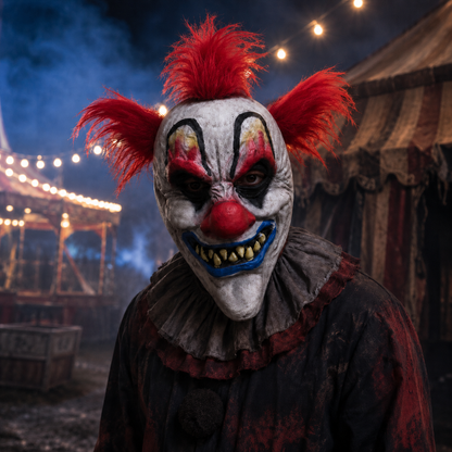 masker-horror-clown-rood-haar