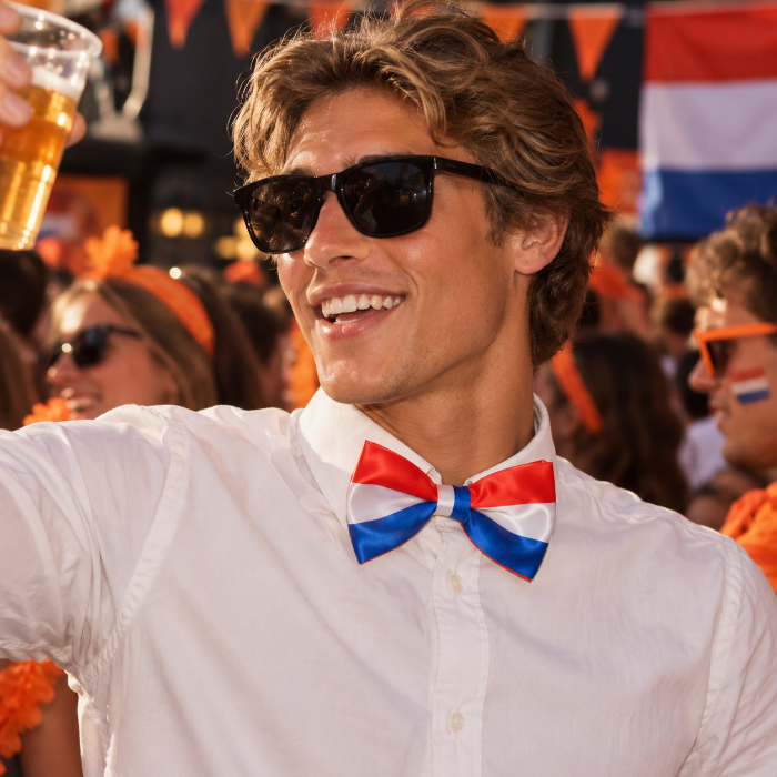 Vlinderdas Holland rood/wit/blauw
