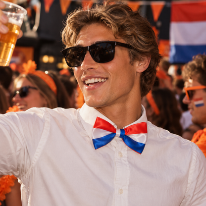 Vlinderdas Holland rood/wit/blauw