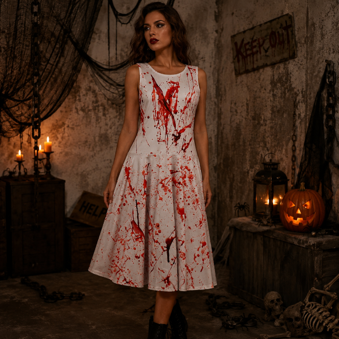 jurkje-halloween-bloederig-rood-wit