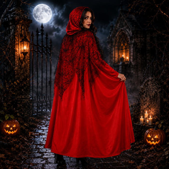 cape-halloween-spinnenweb-rood-one-size