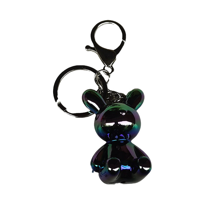 sleutelhanger-konijn-metallic-blauw