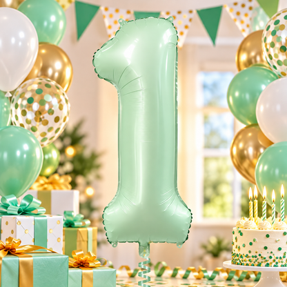 folieballon-cijfer-1-mintgroen-80cm
