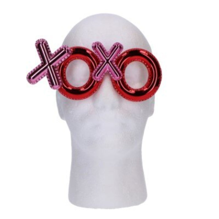 Partybril - XOXO - metallic - rood/roze