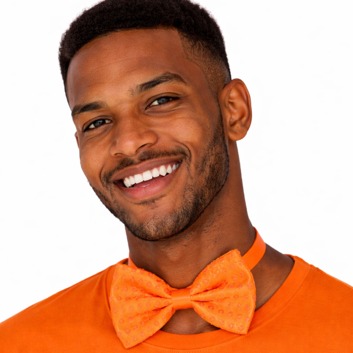 vlinderdas-pailletten-neon-oranje-1