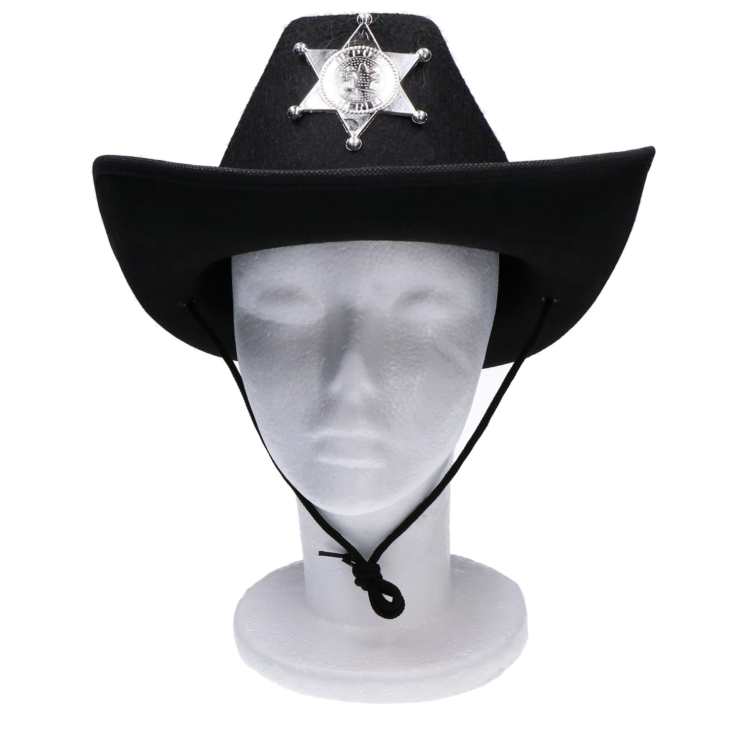 Hoed cowboy zwart met badge