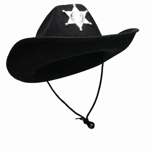 hoed-cowboy-zwart-met-badge