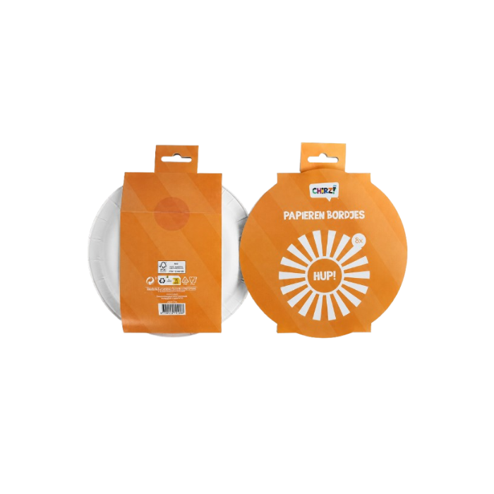 bordjes-hup-papier-oranje-wit-8-stuks