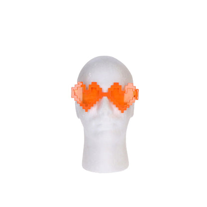 Partybril hart pixel oranje