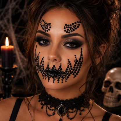 Gezichtsjuwelen - Halloween - zwart