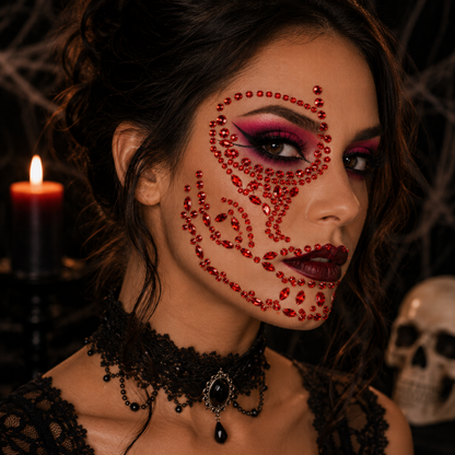 Gezichtsjuwelen - Halloween - rood