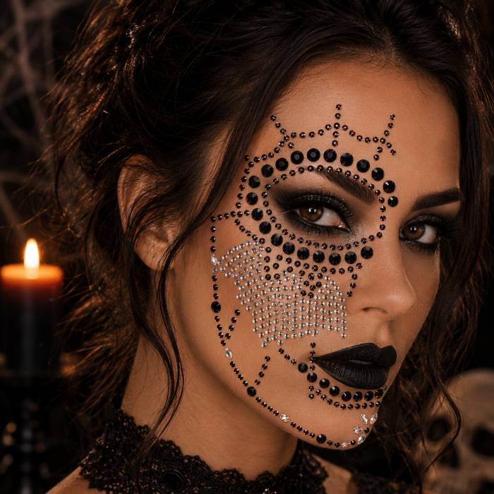 Gezichtsjuwelen - Halloween - zwart/zilver