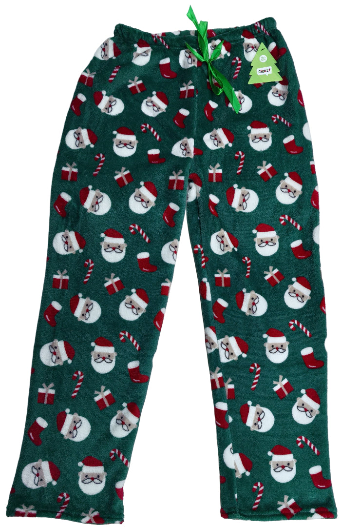 Kerst lounge broek kerstman groen one size