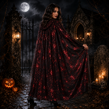 cape-halloween-spinnenweb-metallic-rood-1