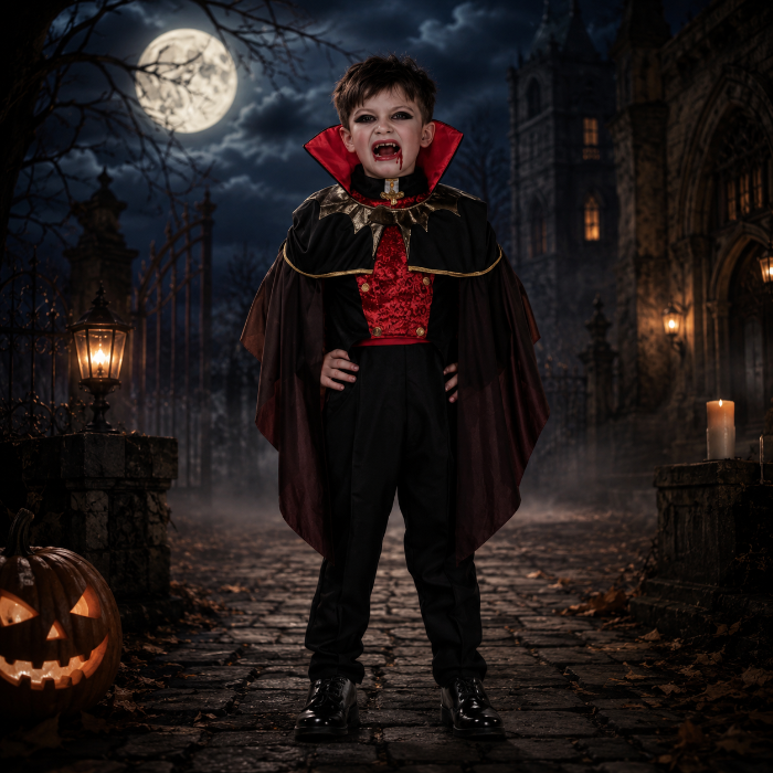 Kostuum Halloween vampier jongen 6-8 years