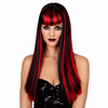 Pruik Halloween rood/zwart