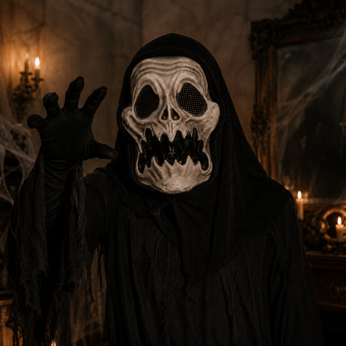 masker-halloween-skelet-zwart-wit