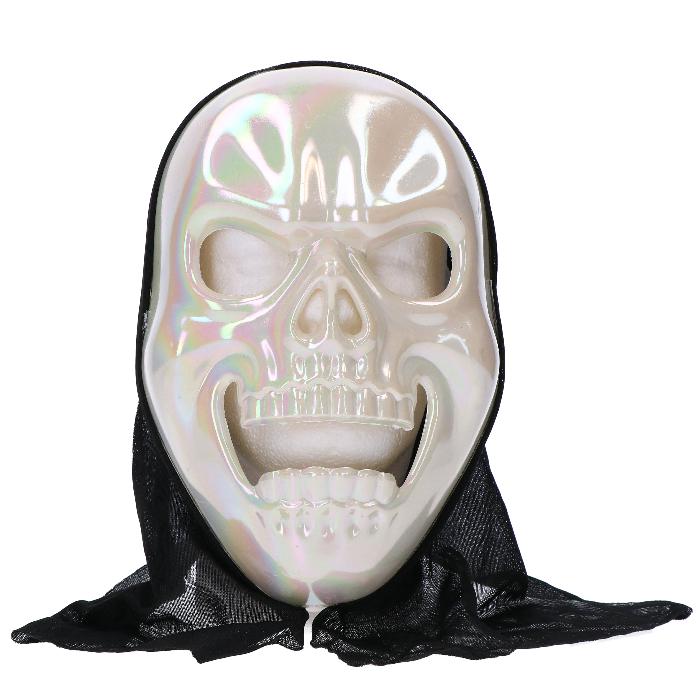 Masker - Halloween - skelet - wit - holografisch