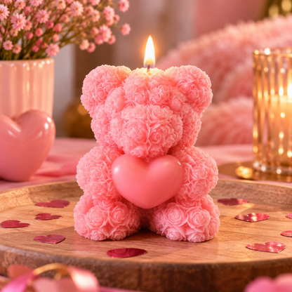 kaars-beer-roze