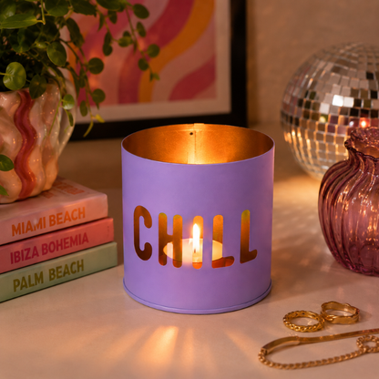 Waxinelichthouder "CHILL" lila