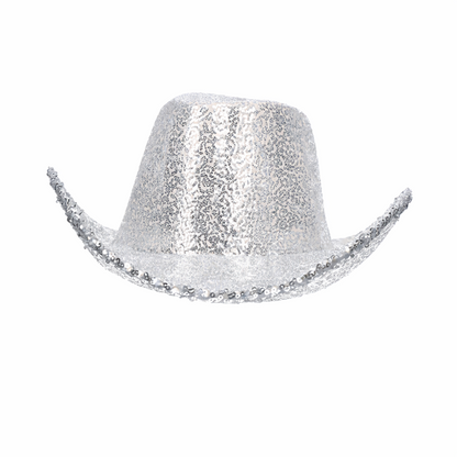 cowboyhoed-pailletten-zilver