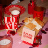 Tegeltje 'Love' - rood met roze - 10x10 cm