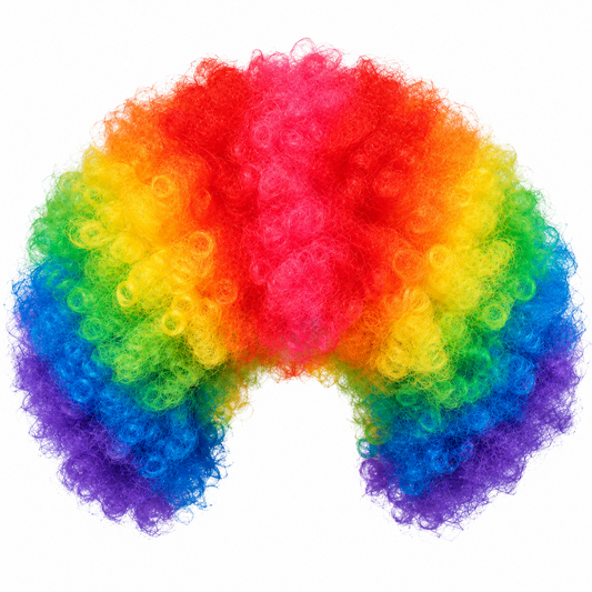 Pruik clown regenboog
