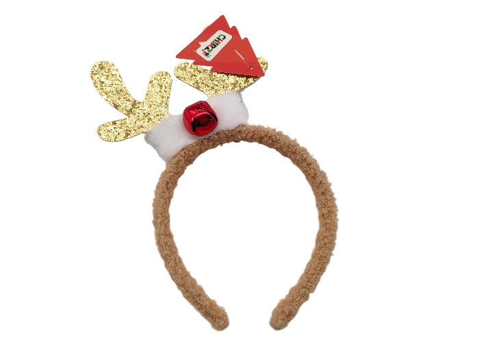 Diadeem furry beige met rendieroortjes