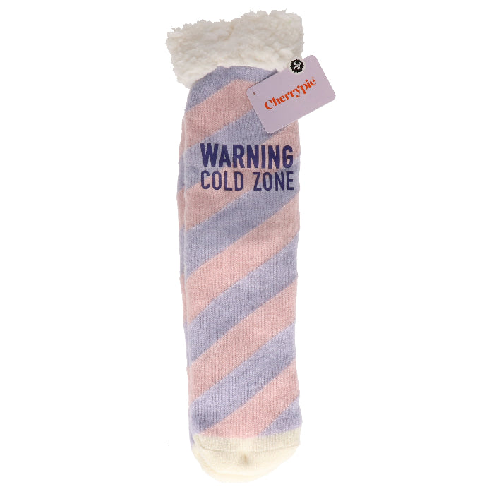 sherpa-sokken-warning-cold-zone-roze-lila-one-size